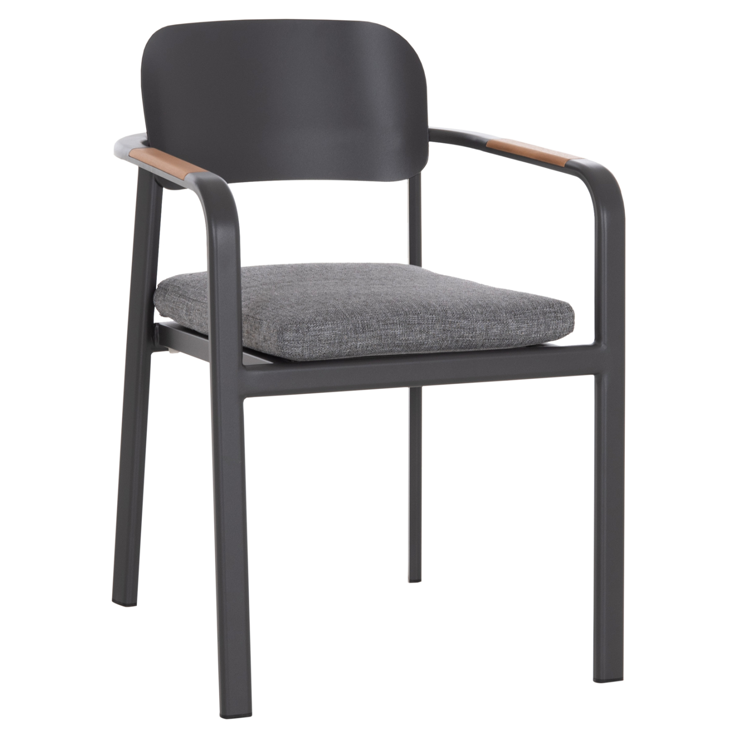 ΠΟΛΥΘΡΟΝΑ ΤΡΑΠΕΖΑΡΙΑΣ ELARA ΓΚΡΙ ΑΛΟΥΜΙΝΙΟ-OLEFIN--ΞΥΛΟ TEAK 56x62x78Υεκ.