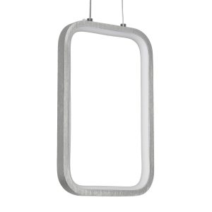 DEROBA Μοντέρνο Κρεμαστό Φωτιστικό Οροφής LED 12W 1320lm 360° AC 220-240V IP20 Ρυθμιζόμενο Λευκό CCT με On/Off 2700K/4500K/6000K - Lumileds SMD Chip - Νίκελ Βούρτσας - Μ16 x Π1.6 x Υ25.5cm