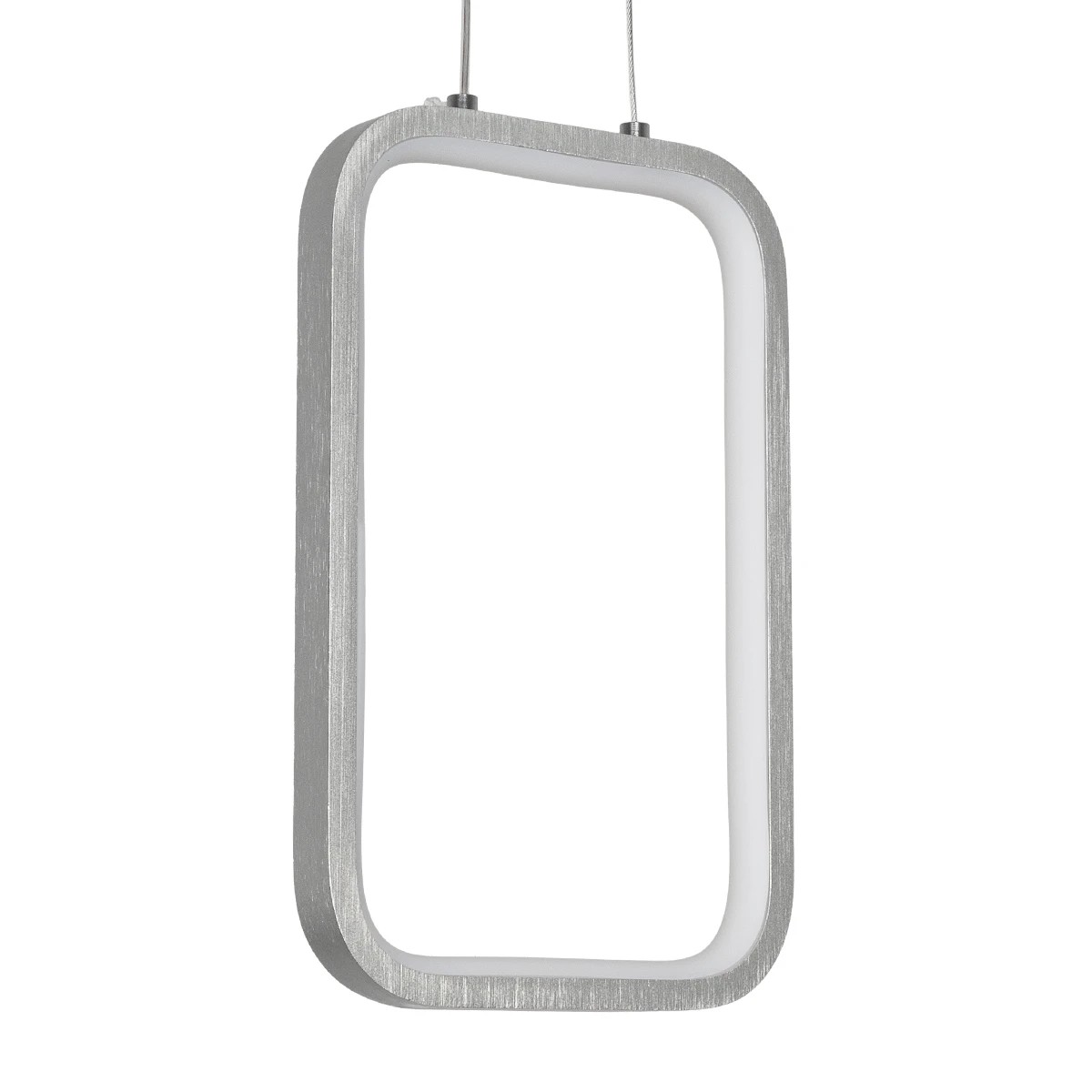 DEROBA Μοντέρνο Κρεμαστό Φωτιστικό Οροφής LED 12W 1320lm 360° AC 220-240V IP20 Ρυθμιζόμενο Λευκό CCT με On/Off 2700K/4500K/6000K - Lumileds SMD Chip - Νίκελ Βούρτσας - Μ16 x Π1.6 x Υ25.5cm