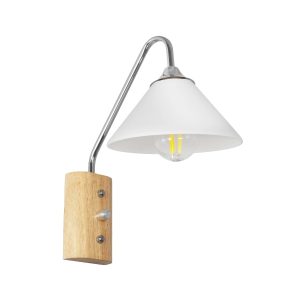 ALESSIA Μοντέρνο Φωτιστικό Τοίχου - Απλίκα με Ντουί 1 x E27 AC 220-240V IP20 - Μπεζ & Ασημί - Μ18 x Π26 x Υ29cm