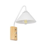 ALESSIA Μοντέρνο Φωτιστικό Τοίχου - Απλίκα με Ντουί 1 x E27 AC 220-240V IP20 - Μπεζ & Λευκό - Μ18 x Π26 x Υ29cm