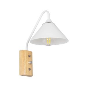 ALESSIA Μοντέρνο Φωτιστικό Τοίχου - Απλίκα με Ντουί 1 x E27 AC 220-240V IP20 - Μπεζ & Λευκό - Μ18 x Π26 x Υ29cm