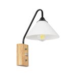 ALESSIA Μοντέρνο Φωτιστικό Τοίχου - Απλίκα με Ντουί 1 x E27 AC 220-240V IP20 - Μπεζ & Μαύρο - Μ18 x Π26 x Υ29cm