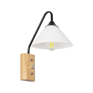 ALESSIA Μοντέρνο Φωτιστικό Τοίχου - Απλίκα με Ντουί 1 x E27 AC 220-240V IP20 - Μπεζ & Μαύρο - Μ18 x Π26 x Υ29cm