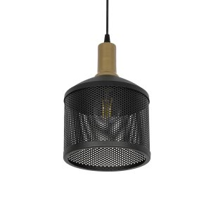 NETO Μοντέρνο Κρεμαστό Φωτιστικό Οροφής με Ντουί 1 x E27 AC 220-240V IP20 - Χρυσό & Μαύρο - Μ18 x Π18 x Υ70cm