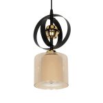 ZENIA Vintage Κρεμαστό Φωτιστικό Οροφής με Ντουί 1 x E27 AC 220-240V IP20 - Μαύρο - Μ16 x Π16 x Υ70cm