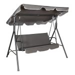 Κούνια κήπου Globo μέταλλο μαύρο-ύφασμα σε ανθρακί απόχρωση 170x110x153εκ