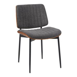 Καρέκλα Kathy γκρι ύφασμα-καρυδί μεταλλικό πόδι 51x58x81εκ