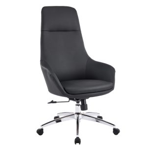 ΚΑΡΕΚΛΑ ΓΡΑΦΕΙΟΥ BEKKER ΜΑΥΡΟ PU ΔΕΡΜΑ--ΒΑΣΗ ΧΡΩΜΙΟΥ 67x67x126Υεκ