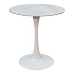 Τραπέζι Balou I sintered stone-mdf σε λευκό μαρμάρου Φ70x74εκ