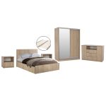 ΣΕΤ ΚΡΕΒΑΤΟΚΑΜΑΡΑΣ 6ΤΜΧ ADLER SONAMA OAK 160x200εκ