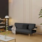 Καναπες-κρεβάτι Flexo υφασμα ανθρακί 220x84.5x82εκ