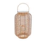 GRAMBIAN Boho Επιδαπέδιο Φωτιστικό LED 5W 200lm 180° με Φωτοβολταϊκό Panel 3.6V 0.1W με Αισθητήρα Ημέρας/Νύχτας Αδιάβροχο IP65 Θερμό Λευκό 2700K - Μπεζ - Μ30 x Π30 x Υ48cm