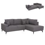 ΓΩΝΙΑΚΟΣ ΚΑΝΑΠΕΣ-ΚΡΕΒΑΤΙ ΜΕ ΑΠΟΘ.ΧΩΡΟ SAFFIRA ΓΚΡΙ ΥΦΑΣΜΑ 270x195x100Υεκ.