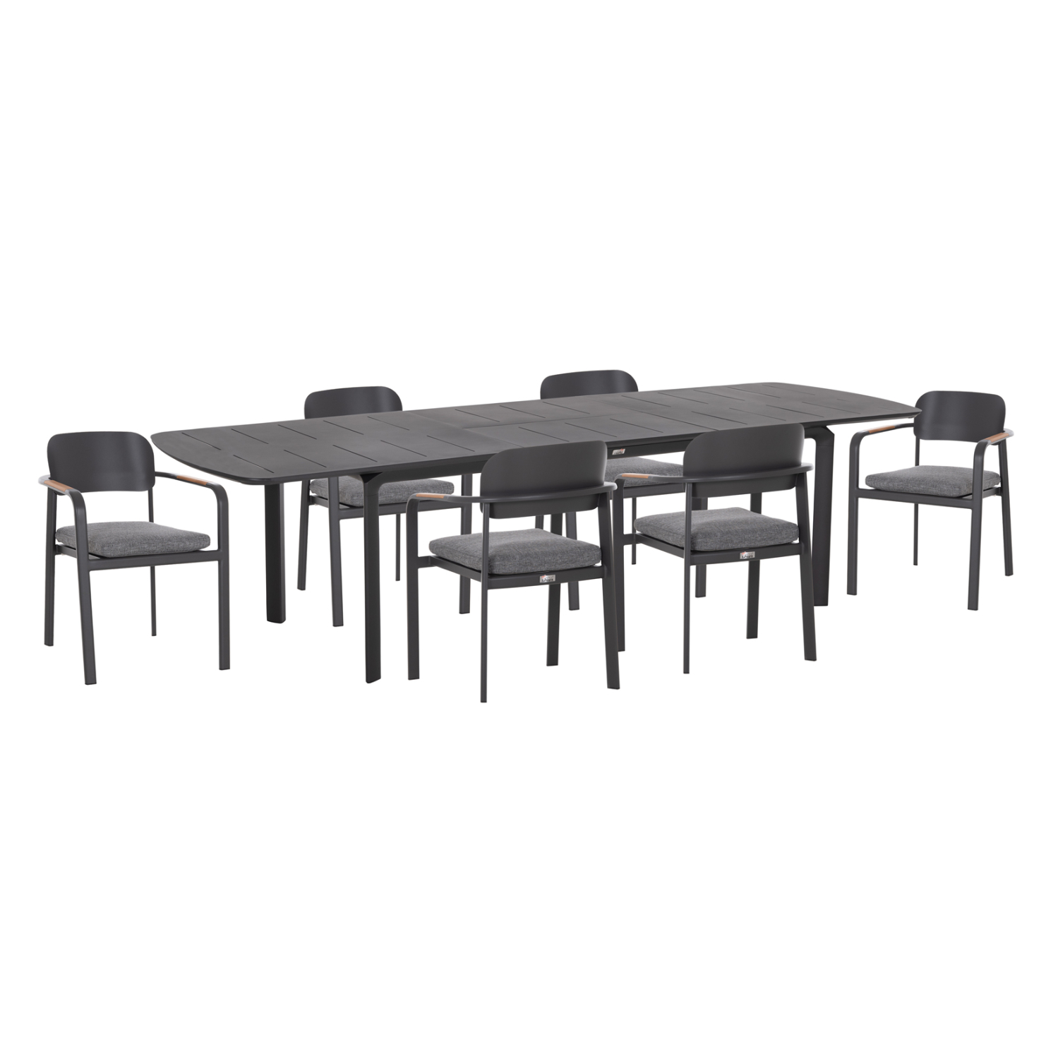 ΣΕΤ ΤΡΑΠΕΖΑΡΙΑΣ ΕΞ.ΧΩΡΟΥ 6 ΘΕΣΕΩΝ ELARA ΓΚΡΙ ΑΛΟΥΜΙΝΙΟ-ΕΠΕΚΤΕΙΝΟΜΕΝΟ ΤΡΑΠΕΖΙ