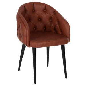 ΠΟΛΥΘΡΟΝΑ LORETTA ΜΕ ΤΑΜΠΑ ΤΕΧΝΟΔΕΡΜΑ & ΞΥΛΙΝΑ ΜΑΥΡΑ ΠΟΔΙΑ 53x60x82Υεκ.