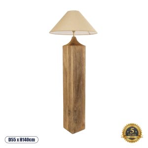 LAFRONTERA Boho Επιδαπέδιο Φωτιστικό με Ντουί 1 x E27 AC 220-240V IP20 - Καφέ & Μπεζ - Μ55 x Π55 x Υ140cm