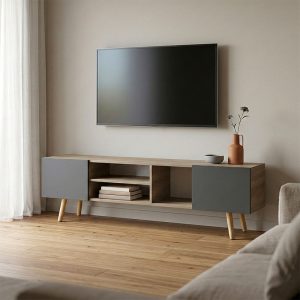 Έπιπλο τηλεόρασης Osclo sonoma-ανθρακί 160x30x53.5εκ