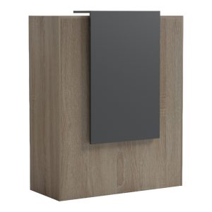 Γραφείο reception Zowel με led sonoma-ανθρακί 90x40x110εκ