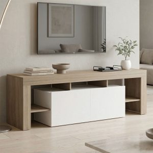 Έπιπλο τηλεόρασης Liner sonoma-λευκό 150x40x50εκ