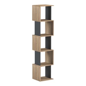 Βιβλιοθήκη Cubik sonoma-ανθρακί 35x30x161εκ