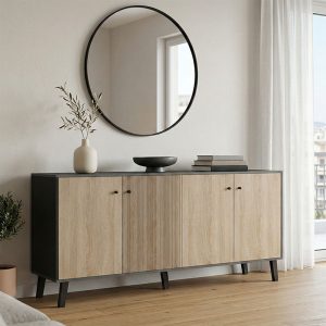 Μπουφές Tuscany sonoma-ανθρακί 180x40x78.6εκ