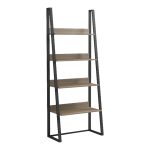 Βιβλιοθήκη-Ραφιέρα Alfa sonoma-μαύρο μέταλλο 75x36x185εκ