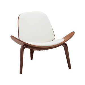 Πολυθρόνα Vilma PU μπεζ- plywood καρυδί 90x76.5x74.5εκ