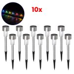 -10 ΣΕΤ 10 Τεμαχίων Αυτόνομα Ηλιακά Φωτιστικά LED RGB Κήπου
