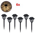 ΣΕΤ 6 Τεμαχίων Αυτόνομα Ηλιακά Φωτιστικά LED Θερμό Λευκό