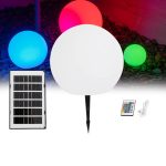 GARDENGLOW Μοντέρνο Φωτιστικό Κήπου Μπάλα με IR Ασύρματο Χειριστήριο LED 3W 240lm 360° DC 5V με USB-C με Ενσωματωμένο Φωτοβολταϊκό Panel 6V 1W & Επαναφορτιζόμενη Μπαταρία Li-ion 3.7V 2x18650 1400mAh Αδιάβροχο IP54 Πολύχρωμο RGBW Dimmable - Sanan SMD Chip - Γαλακτερό Λευκό - Μ25 x Π25 x Υ25cm