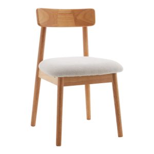 Καρέκλα Tullo rubberwood σε φυσική απόχρωση 46x45x78εκ -Τιμή Σετ 4 τεμ.