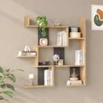 Ραφιέρα τοίχου Maze oak ανθρακί 93,3x14,5x90εκ