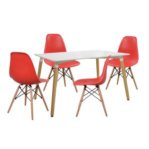 ΣΕΤ ΤΡΑΠΕΖΑΡΙΑ 5Τ ΤΡΑΠΕΖΙ MINIMAL Twist Κόκκινο Σύγχρονο Σετ