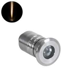 UNDERWATERDANI Υποβρύχιο Χωνευτό Σποτ για Σιντριβάνια/Πισίνες LED 1W 90lm 5° DC 24V Αδιάβροχο IP68 Θερμό Λευκό 2700K Dimmable - Bridgelux SMD Chip - Ανοξείδωτο Ατσάλι SS304 - Μ3 x Π3 x Υ5cm / Q2.5cm