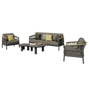 ΣΕΤ ΣΑΛΟΝΙ 5ΤΜΧ STREAM ΑΝΘΡΑΚΙ ΑΛΟΥΜΙΝΙΟ-STRAP ΣΧΟΙΝΙ-OLEFIN