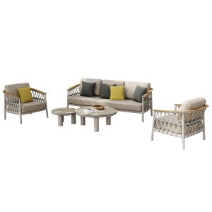 ΣΕΤ ΣΑΛΟΝΙ 5ΤΜΧ STREAM ΚΡΕΜ ΑΛΟΥΜΙΝΙΟ--ΜΠΕΖ ΣΧΟΙΝΙ & OLEFIN