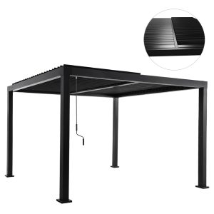 ΒΙΟΚΛΙΜΑΤΙΚΗ Πέργκολα Αλουμινίου 300x300x240cm Μαύρη
