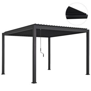 ΒΙΟΚΛΙΜΑΤΙΚΗ Πέργκολα Αλουμινίου 300x300x240cm Μαύρη