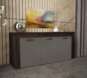 Μπουφές LANA σε χρώμα καρυδί/γκρι - Μπουφές καρυδί/γκρι 150x40x81