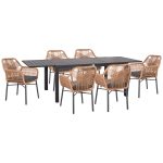 ΣΕΤ ΤΡΑΠΕΖΑΡΙΑΣ ΕΞ.ΧΩΡΟΥ 7ΤΜΧ KRUM ΣΚΟΥΡΟ ΓΚΡΙ ΑΛΟΥΜΙΝΙΟ-P.E.RATTAN