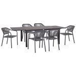 ΣΕΤ ΤΡΑΠΕΖΑΡΙΑΣ ΕΞ.ΧΩΡΟΥ 7ΤΜΧ KRUM ΣΚΟΥΡΟ ΓΚΡΙ ΑΛΟΥΜΙΝΙΟ-P.E.TWISTED RATTAN