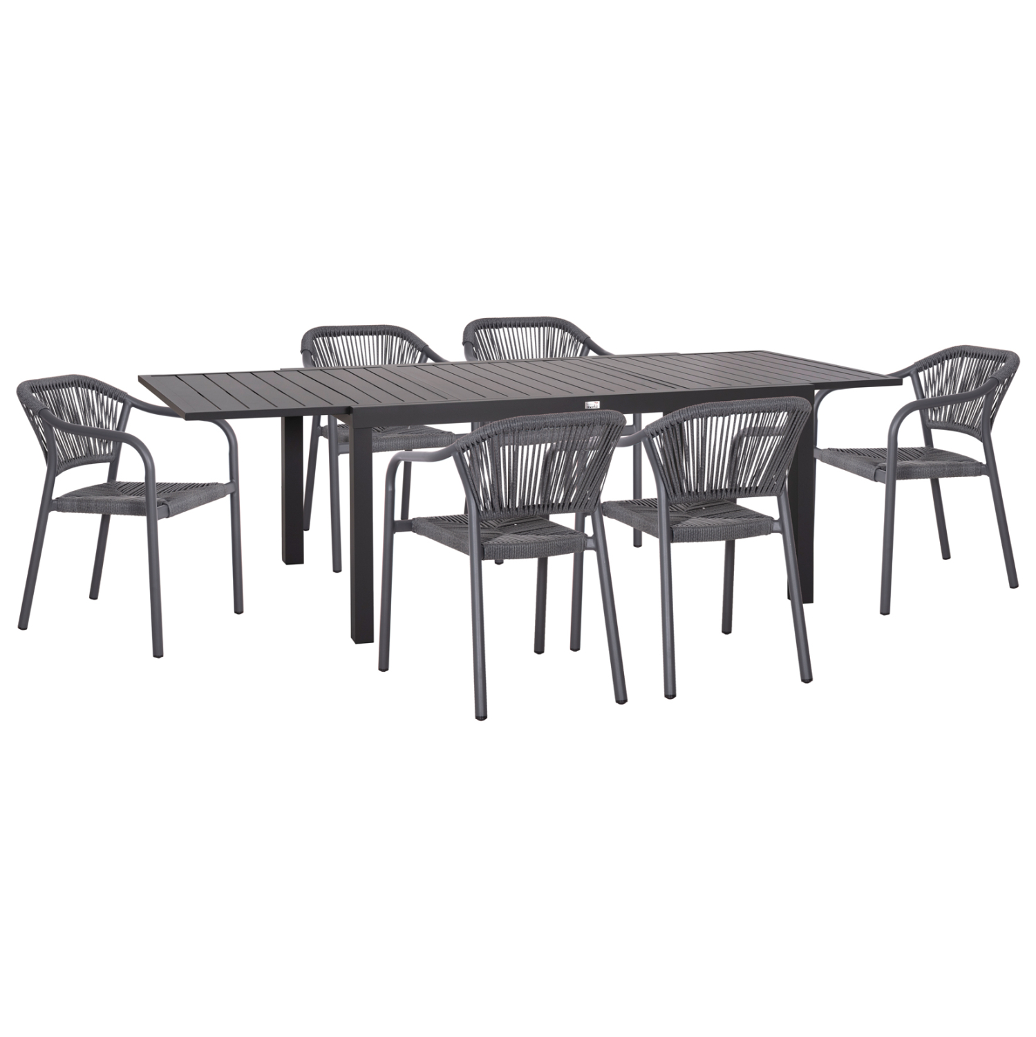 ΣΕΤ ΤΡΑΠΕΖΑΡΙΑΣ ΕΞ.ΧΩΡΟΥ 7ΤΜΧ KRUM ΣΚΟΥΡΟ ΓΚΡΙ ΑΛΟΥΜΙΝΙΟ-P.E.TWISTED RATTAN