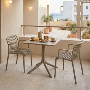 Τραπεζαρία Groovy Zoi σετ 3τεμ cappuccino PP 60x60x76εκ