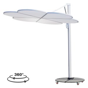 ΟΜΠΡΕΛΑ ΜΕ ΒΑΣΗ ΣΕΙΡΑ CANNOPY (flower) ΑΛΟΥΜΙΝΙΟ-ΓΡΑΝΙΤΗΣ-ΛΕΥΚΟ 2,38x2,2μ