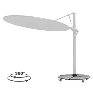 ΟΜΠΡΕΛΑ ΜΕ ΒΑΣΗ ΣΕΙΡΑ CANNOPY ΑΛΟΥΜΙΝΙΟ & ΓΡΑΝΙΤΗΣ-ΛΕΥΚΟ ΧΡΩΜΑ Φ2,2μ