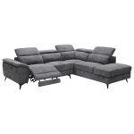 ΚΑΝΑΠΕΣ ΔΕΞΙΑ ΓΩΝΙΑ-ΑΝΑΚΛΙΣΗ & ΑΠΟΘ.ΧΩΡΟΣ-RESTRO ΓΚΡΙ ΥΦΑΣΜΑ 284x224x76Υεκ