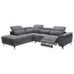 ΚΑΝΑΠΕΣ ΑΡΙΣΤΕΡΗ ΓΩΝΙΑ-ΑΝΑΚΛΙΣΗ & ΑΠΟΘ.ΧΩΡΟΣ-RESTRO ΓΚΡΙ ΥΦΑΣΜΑ 284x224x76Υεκ