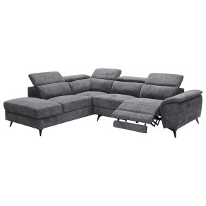 ΚΑΝΑΠΕΣ ΑΡΙΣΤΕΡΗ ΓΩΝΙΑ-ΑΝΑΚΛΙΣΗ & ΑΠΟΘ.ΧΩΡΟΣ-RESTRO ΓΚΡΙ ΥΦΑΣΜΑ 284x224x76Υεκ