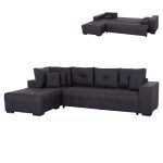 ΓΩΝΙΑΚΟΣ ΚΑΝΑΠΕΣ-ΚΡΕΒΑΤΙ ΜΕ ΑΠΟΘ.ΧΩΡΟ TRENDSTON ΓΚΡΙ ΥΦΑΣΜΑ 298x177x95Υεκ